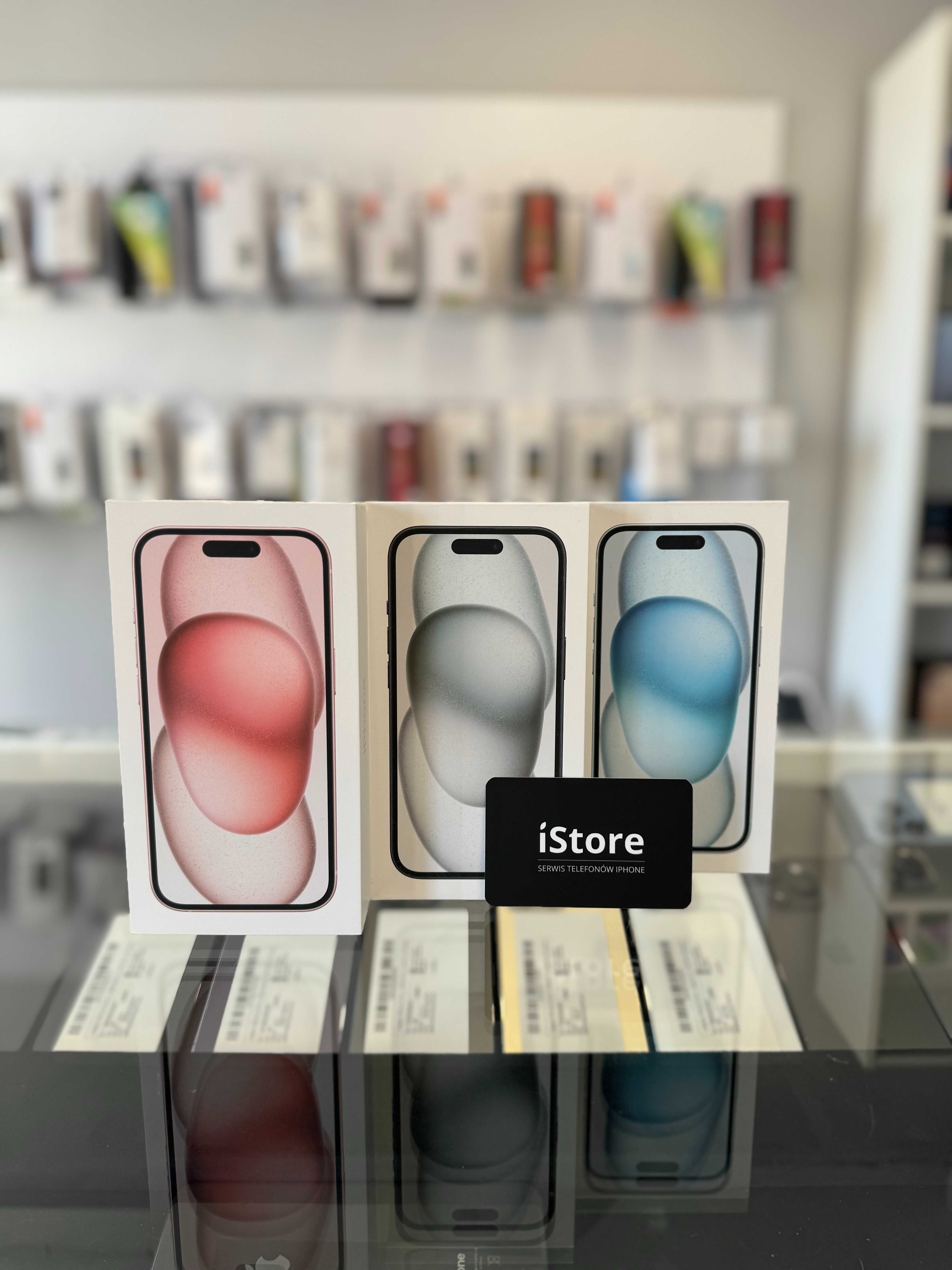 NOWY iPhone 15 128 GB • Black • Pink • Blue • GWARANCJA •