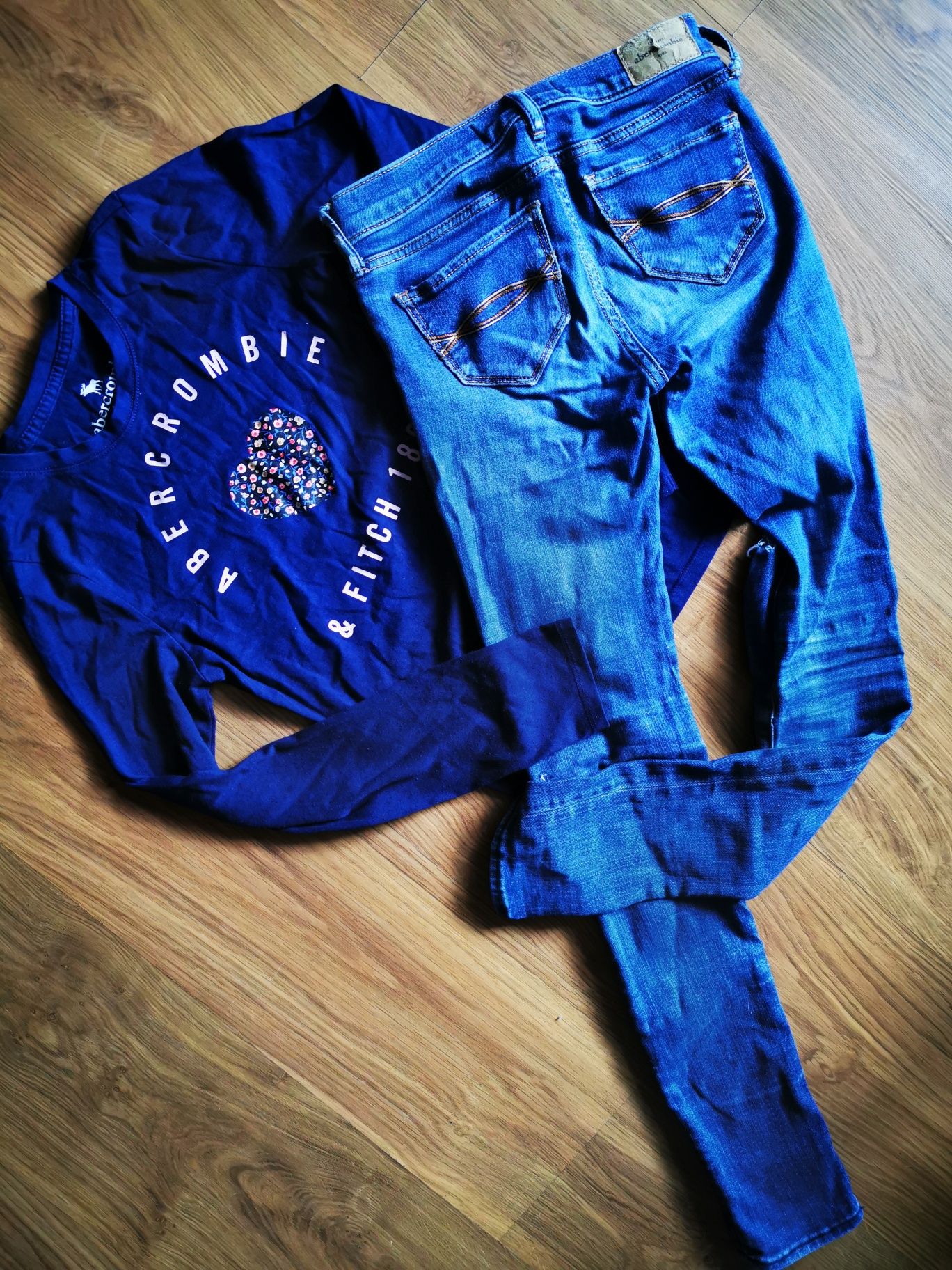 Abercrombie jeans zestaw na szczupłą dziewczynkę 9-10 lat