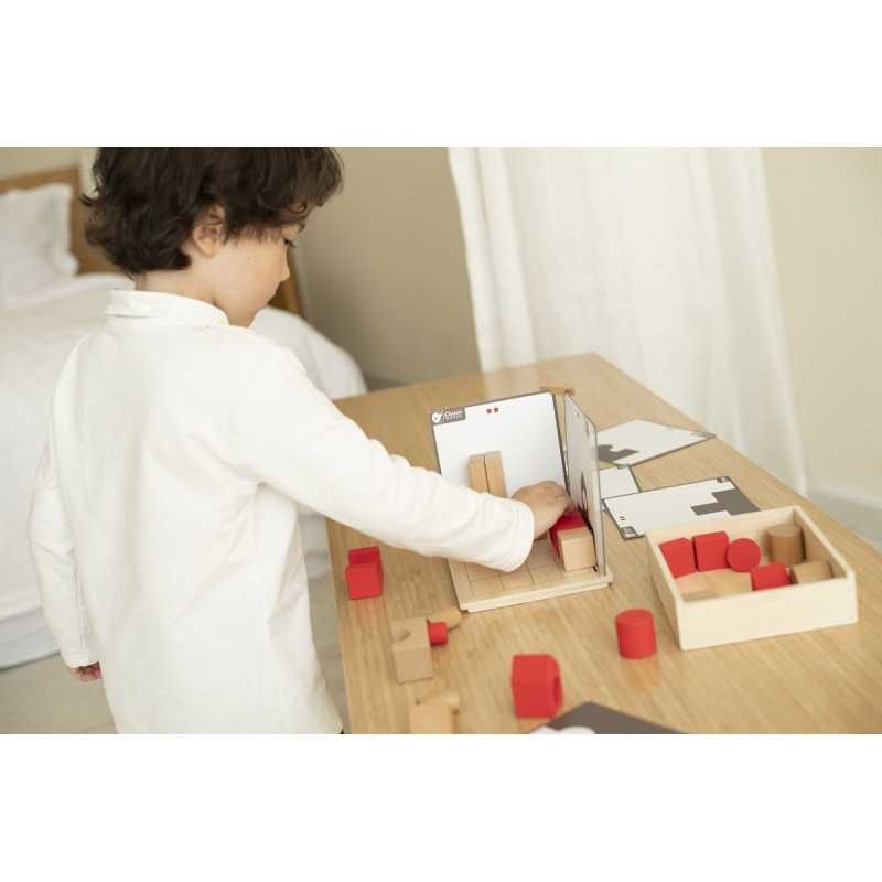 Klocki gra logiczna Budowanie przestrzenne – Dopasuj cienie Montessori