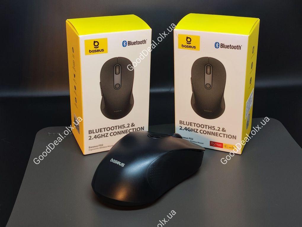 Безпровідна мишка Baseus F02 + килимок – стильна, тиха та зручна!