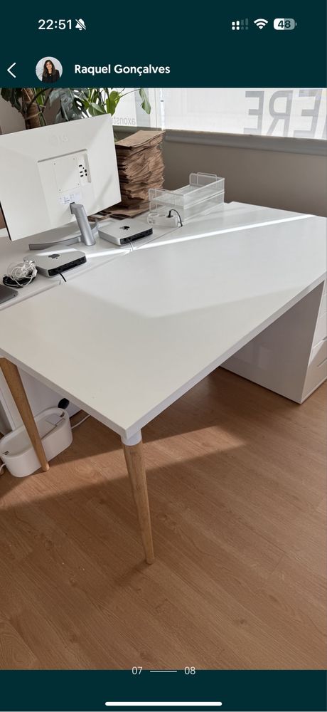 HILVER IKEA Perna de secretária, bambu, 70 cm
