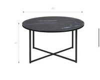 Stolik kawowy okrągły 80x45 czarny marmur glamour loft Alisma table