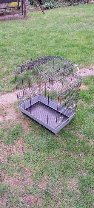 Klatka dla ptaków+poidełko,dozownik karmy i zabawka