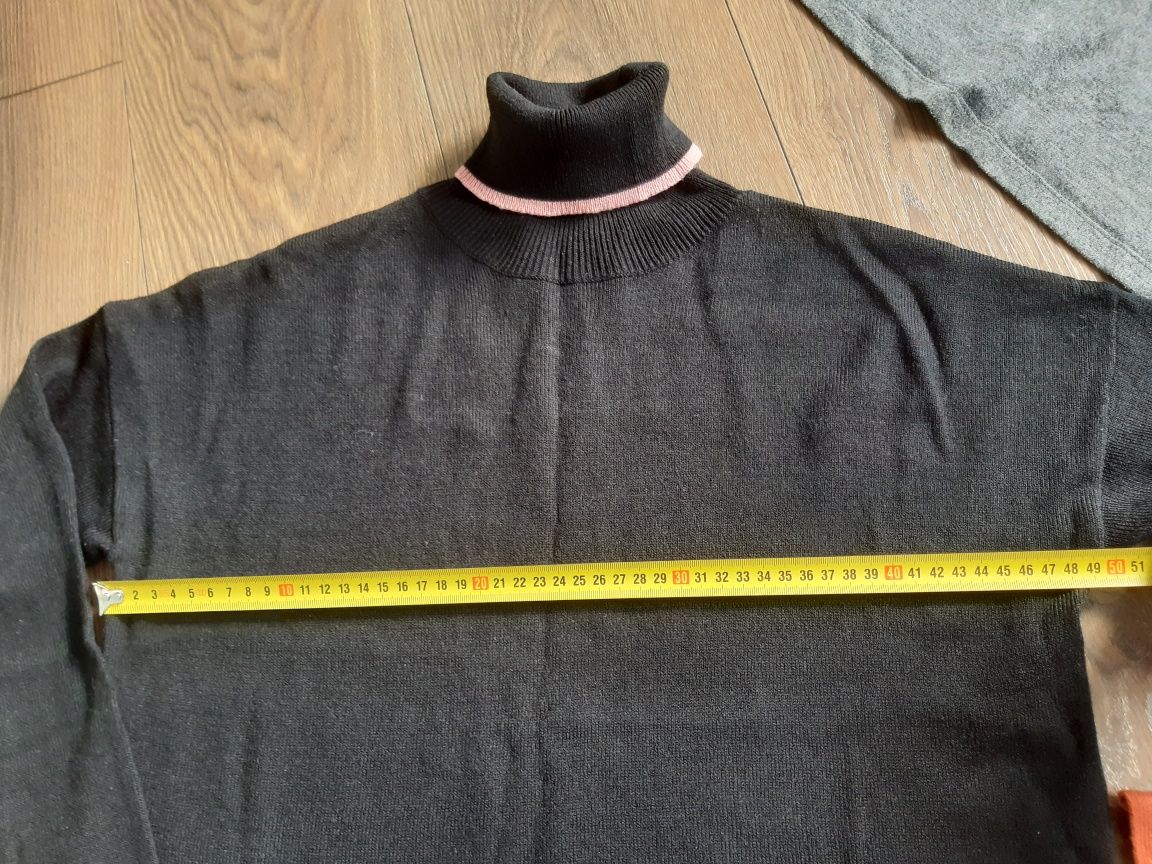 3 Sukienki dzianinowe XS 34 na jesień zimę sweterkowe brąz szary czarn