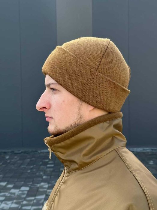 Зимняя вязаная шапка пиксель ЗСУ теплая тактическая шапка вязка