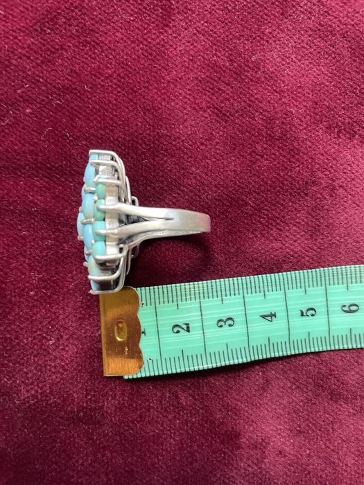 Стильна срібна каблучка з бірюзой