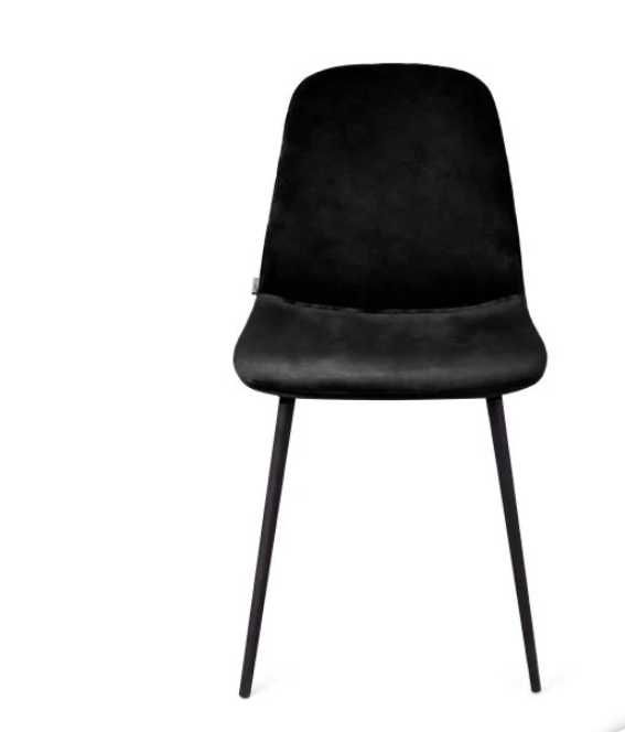Krzesło welurowe czarne