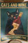 Plakat Black Cat & Wine