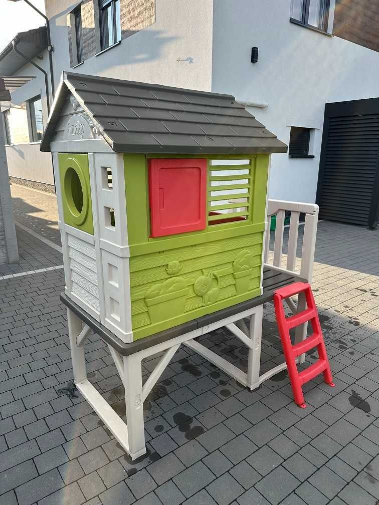 SMOBY Domek dla Dzieci na Palach ze Zjeżdżalnią Ślizgiem Ogrodowy