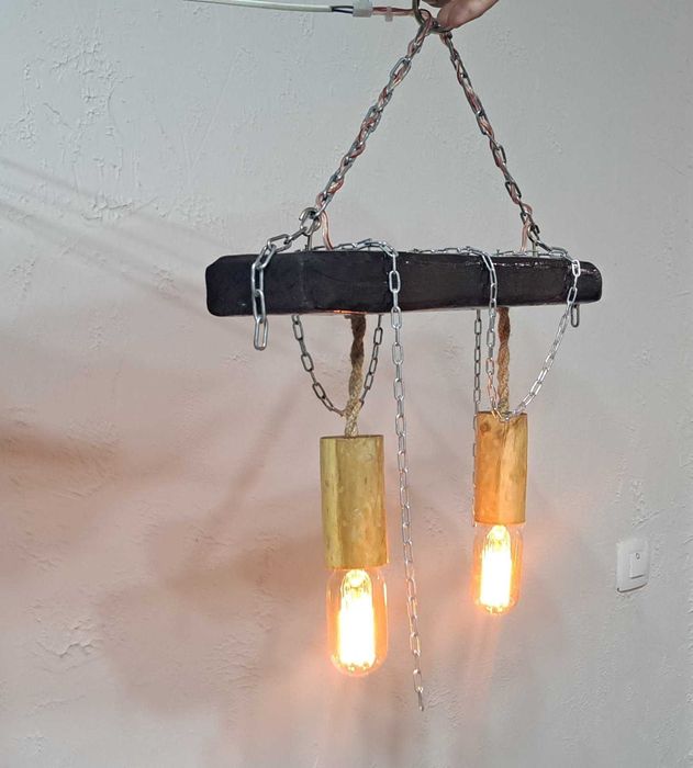 Подвесной светильник Loft Лофт ретро люстра деревянный ручной работы