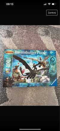 Puzzle ravensburger 6+ 100 xl czkawka jeźdźcy smoków smoki dragon