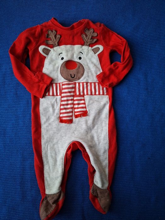 Dresowy pajacyk zimowy w reniferka rozm. 68 F&F