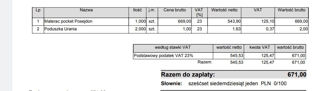 Materac Posejdon 120/200/10
