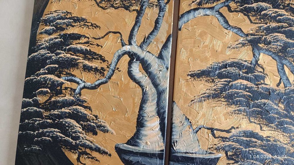 Obraz 4 częściowy malowany na płótnie