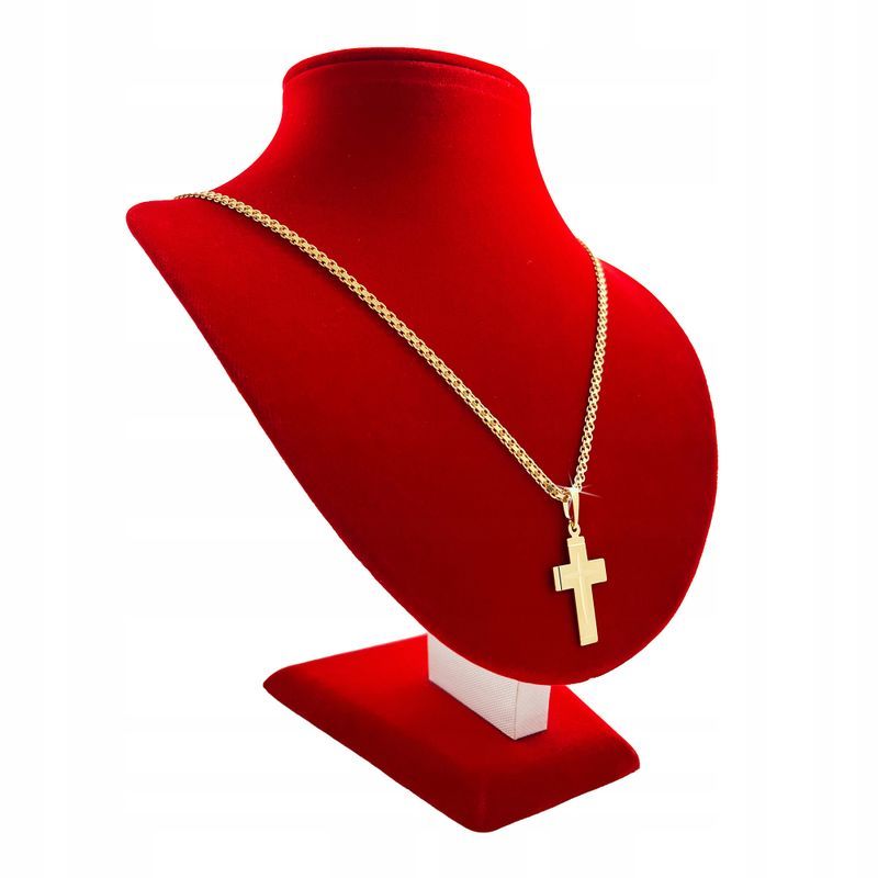 Złoty Łańcuszek Męski Z Krzyżykiem Bismark 65cm/3mm Na Urodziny Dla Ni