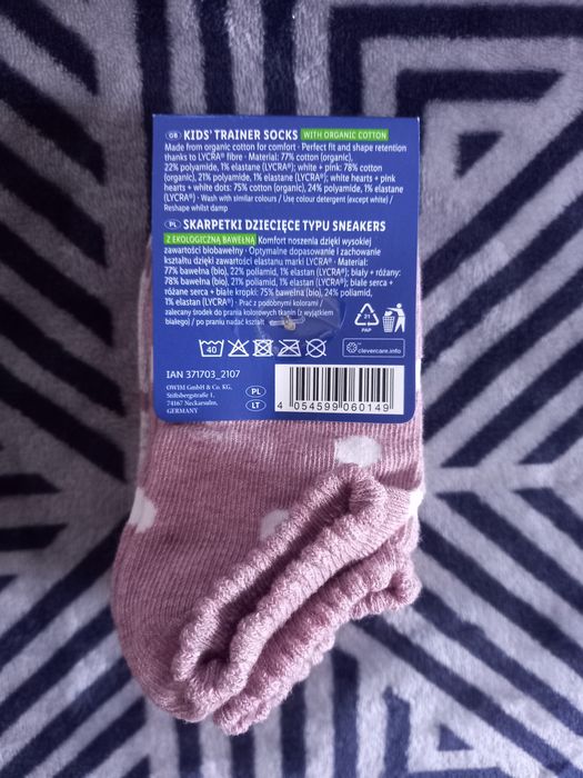 NOWE skarpetki stopki sneakersy lupilu lidl 23 26 serca serduszka