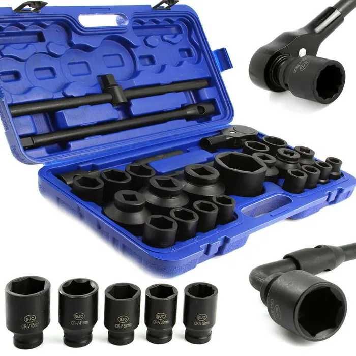 ZESTAW KLUCZE NASADOWE Udarowe3/4'' + 1" 6 - KĄTNE 26 Elementów