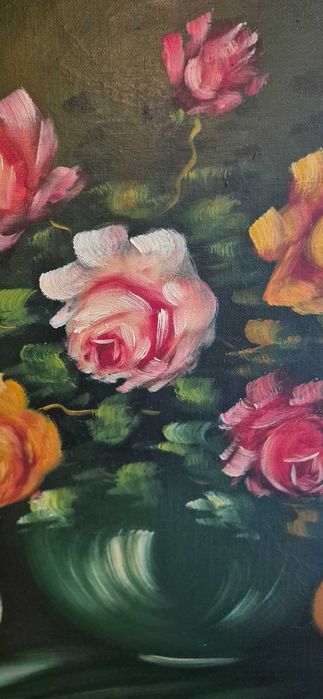 Aukcyjny obraz olejny martwa natura Georges de Marco antyk Francja