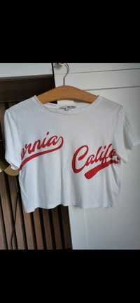 T-shirt california crop top krótki