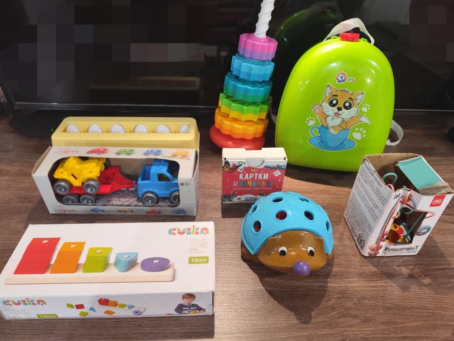 Іграшки розвиваючі дитячі піраміда сортер картки лабіринт