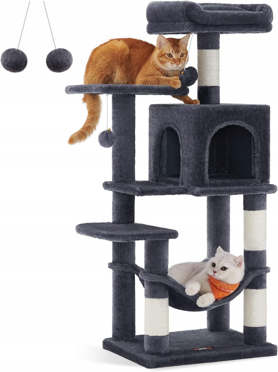 Drapak Wielopoziomowy domek dla kota z 4 drapakami 2 platformy 112cm