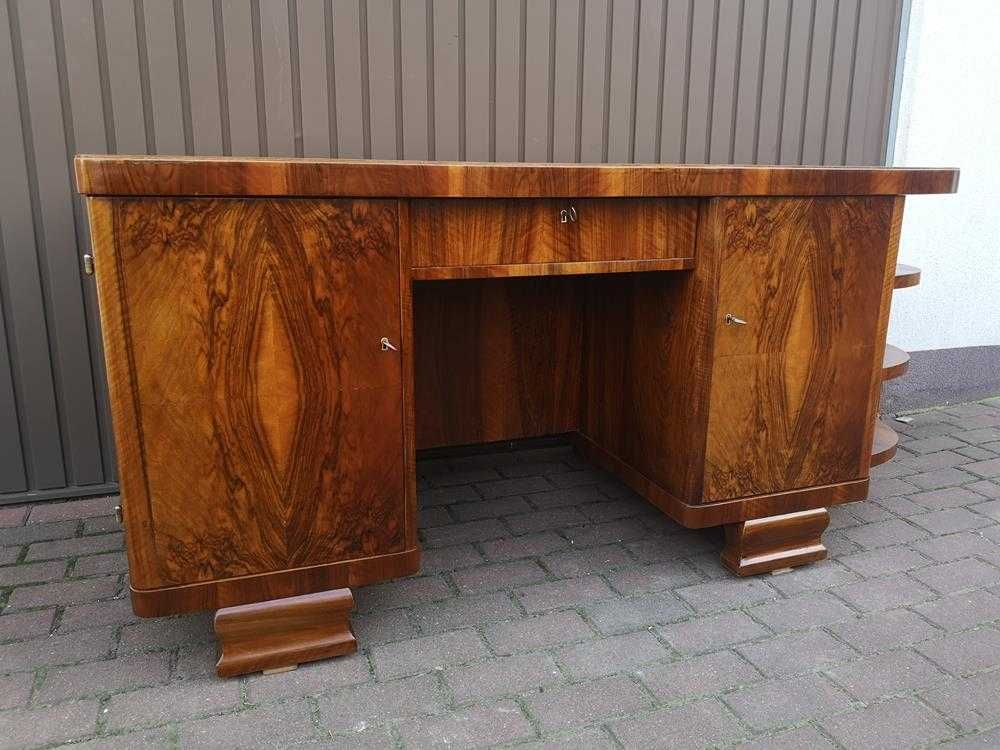 Biurko ART-DECO Unikat Orzech Zgrabne Stare Antyk Po Renowacji.