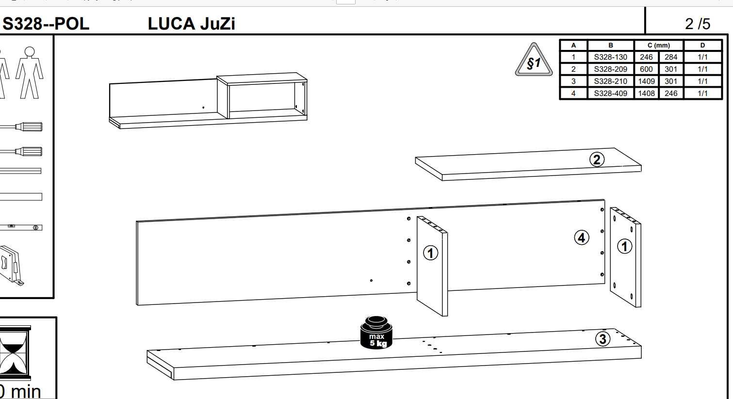 Półka Black Red White Luca Juzi  "nowa złożona "