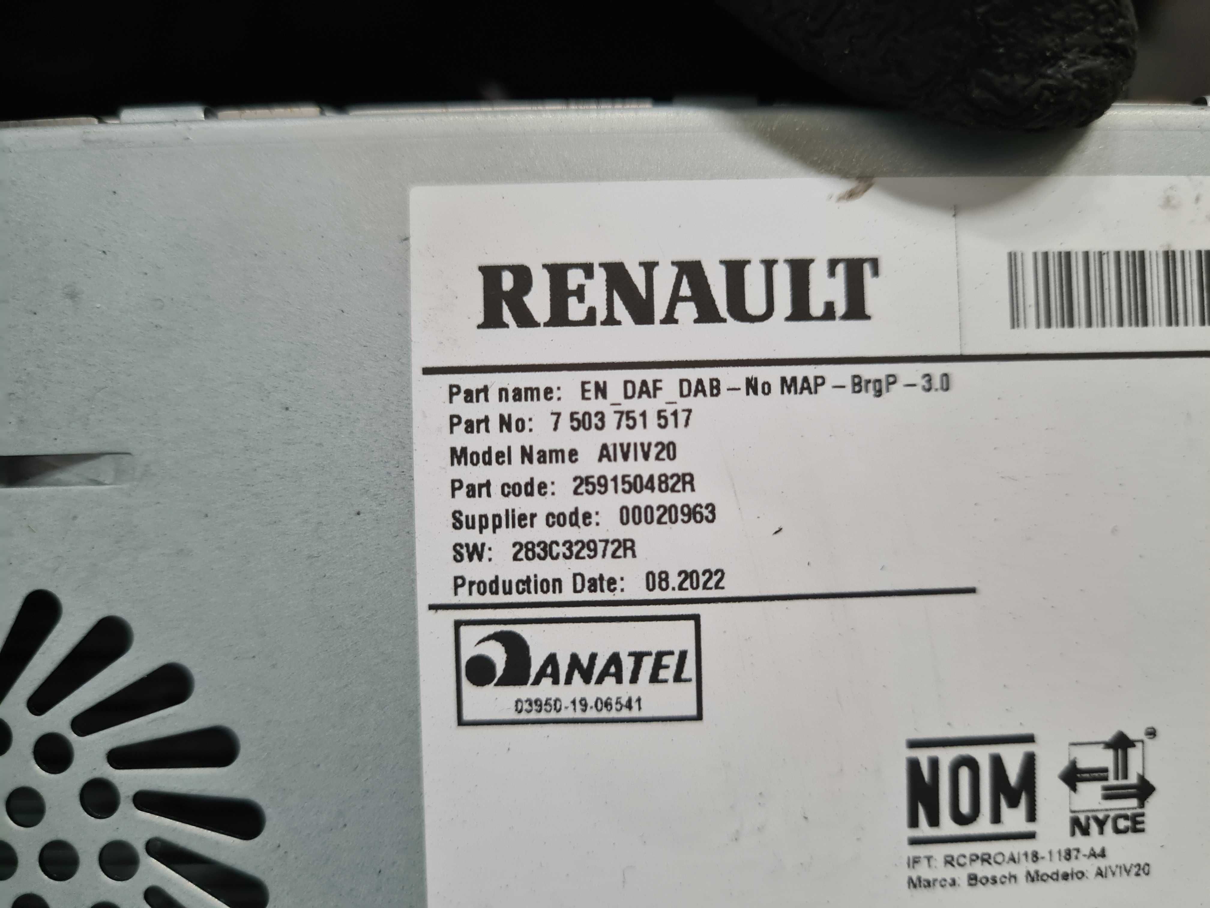 Renault Express Van 23r ekran wyświetlacz radio nawigacja