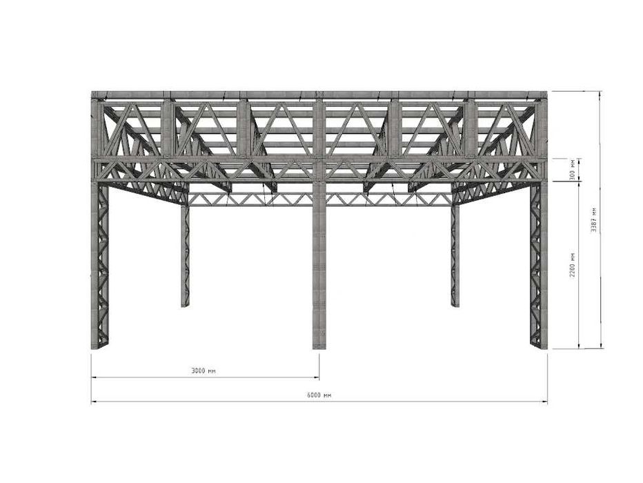 Комплект гаража, навеса, беседки из ЛСТК из оцинкованного профиля
