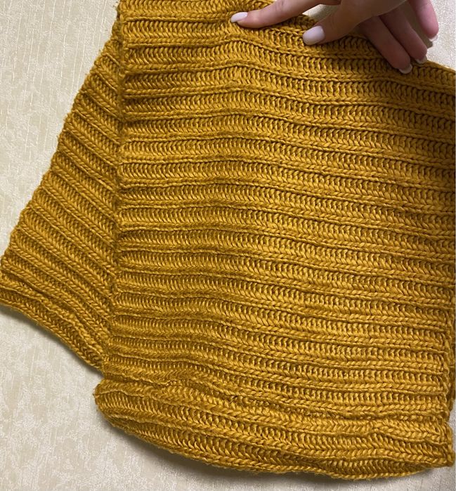 Снуд/шарф в‘язаний, гірчичного кольору