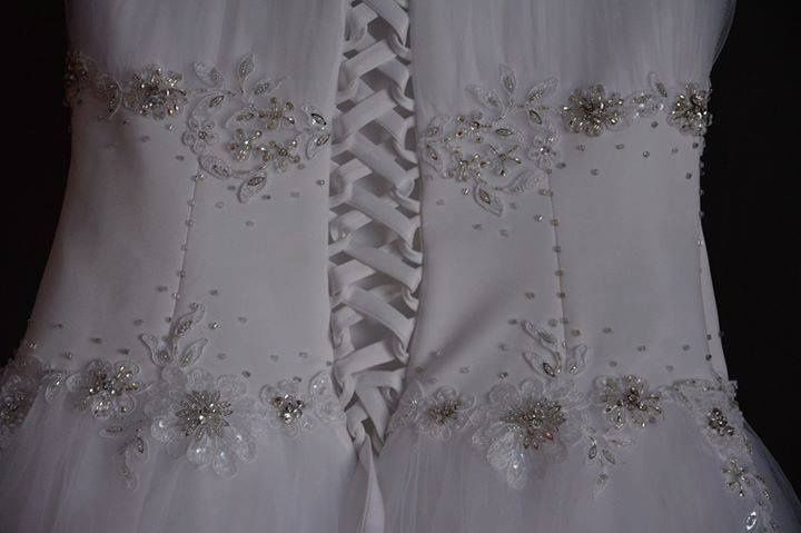 suknia ślubna biała princeska princess gorset 38 M