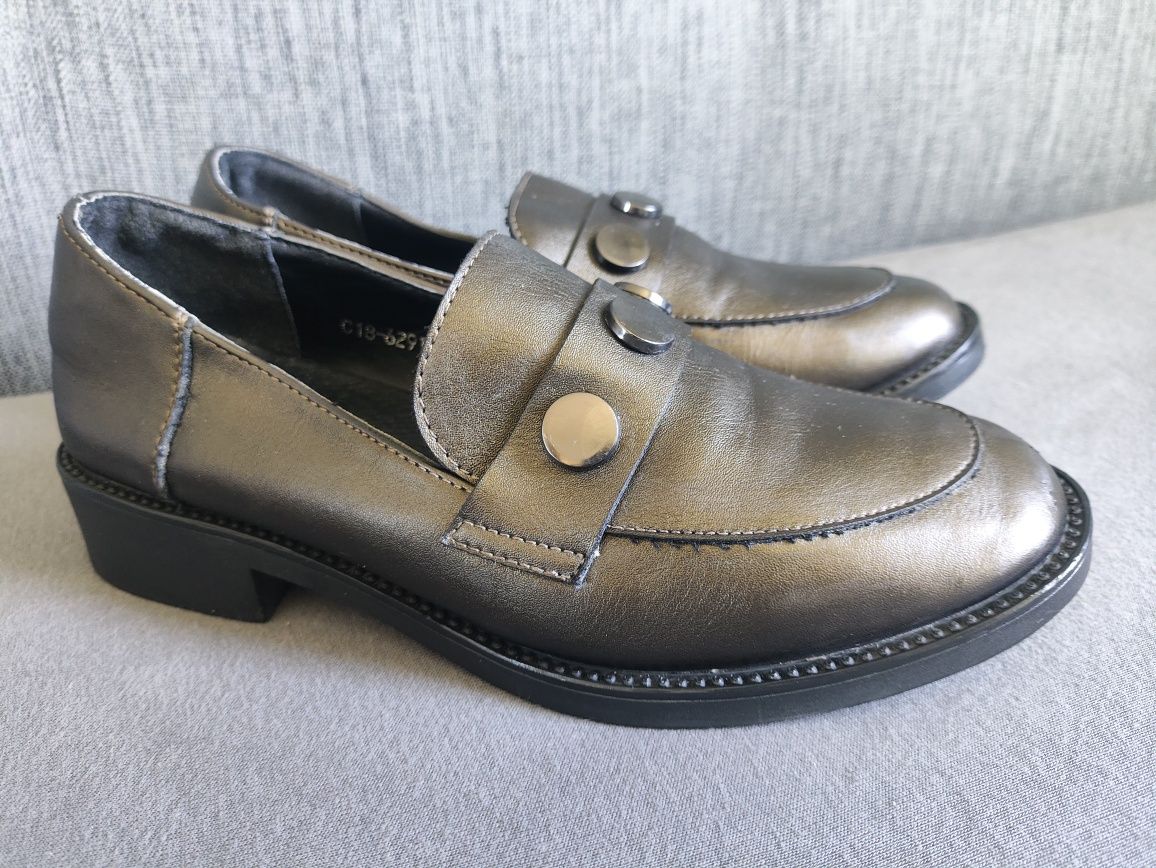 Mokasyny lordsy loafersy wizytowe komunia  półbuty buty damskie