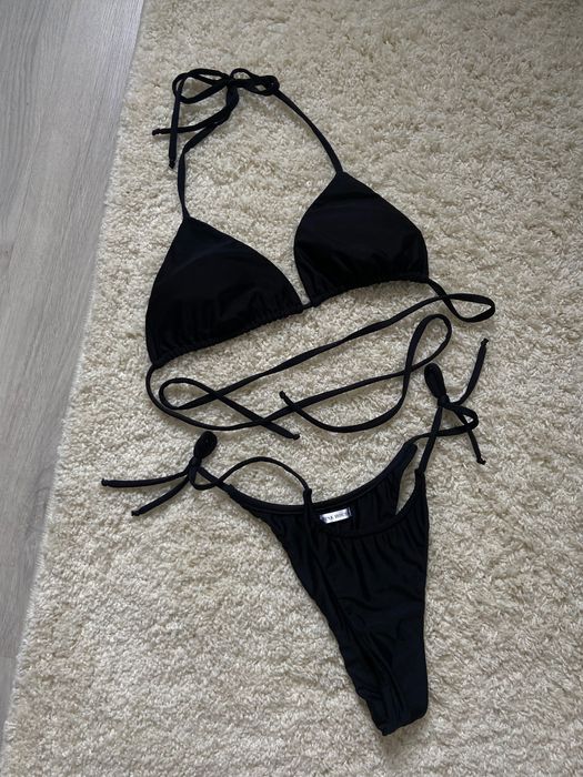 Купальник роздільний чорний на завʼязках