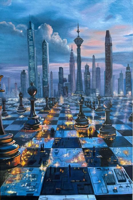 Картина на заказ Город Современная живопись Холст Масло 60*90