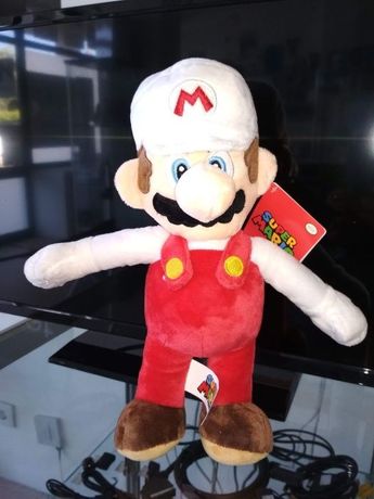 Peluche Mario Bros. Mario Chapéu Branco 30 cm