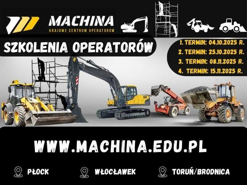 Kurs koparko ładowarki, koparki, ładowarki, walca, równiarki i innych