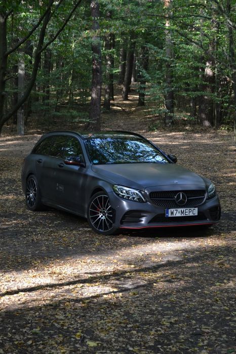 Mercedes-Benz Klasa C Mercedes C-Class AMG Line • 1.5 Diesel • 2019 • Folia szary mat • Bez