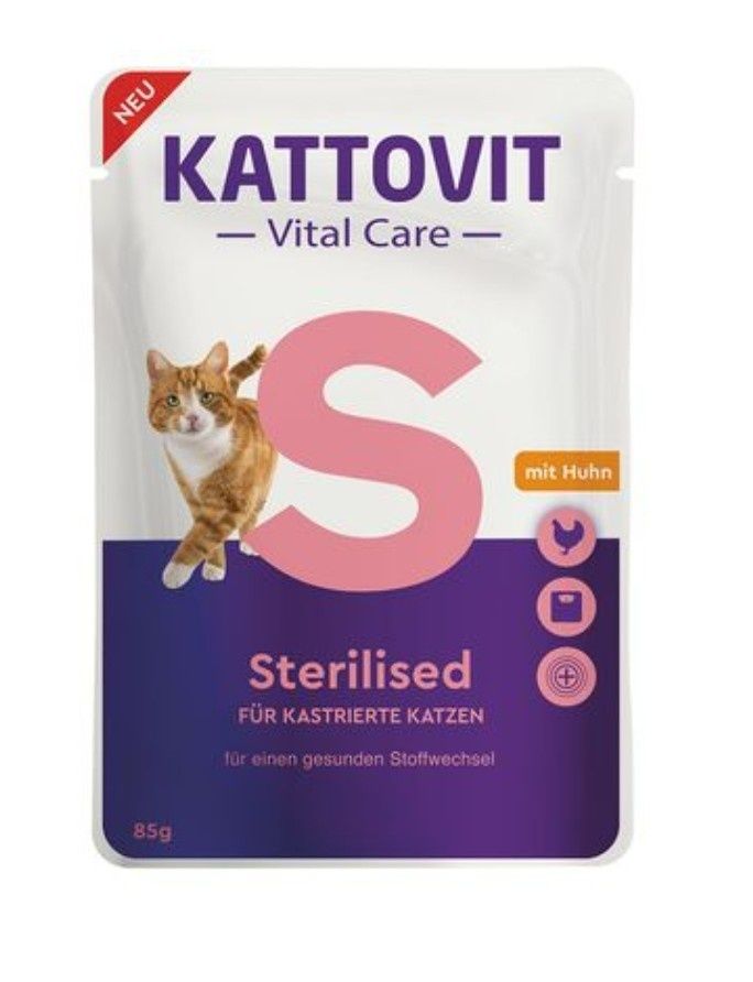 Kattovit Vital Care Sterilised, saszetki z kurczakiem 85g 4szt