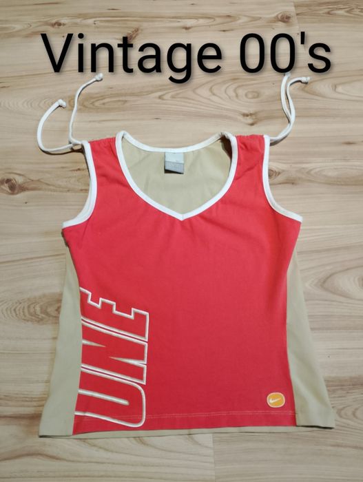 Pomarańczowy Damski Podkoszulek Nike Vintage 00's