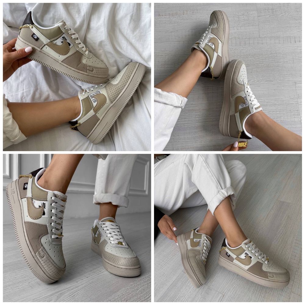 Кроссовки Nike Air Force New Beige! Nike! Топовая обувь!