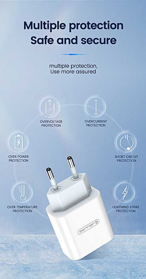 Ładowarka sieciowa - 20W USB-C PD QC3.0 biała Samsung, iPhone,