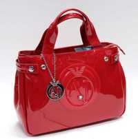 ARMANI JEANS | AJ | Piękna torebka damska lakierowana czerwona A4