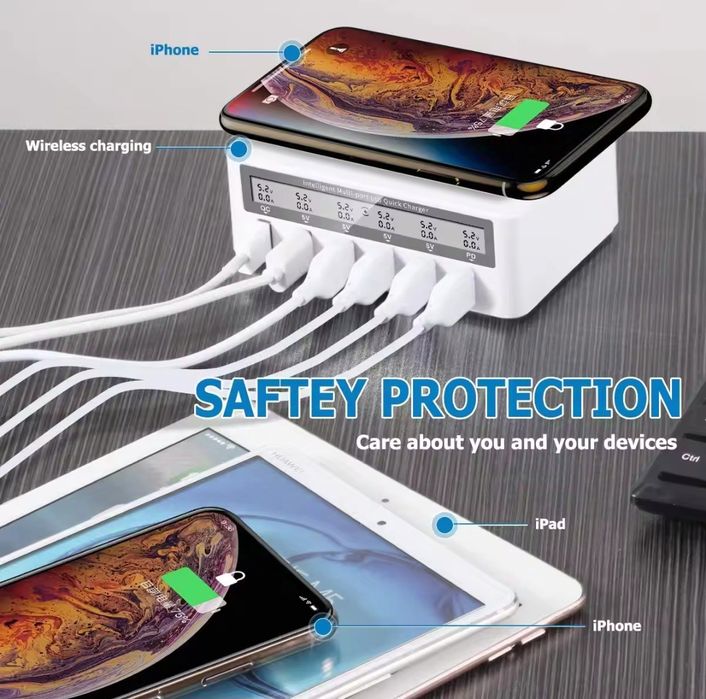 Зарядное USB  TYPE C на 50w , 100W быстрая зарядка QC PD