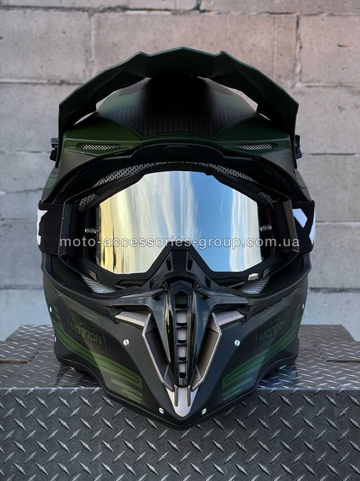 Шолом кросовий EXDRIVE KHAKI мотошолом ендуро шлем кроссовый мотошлем