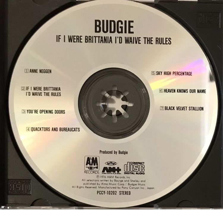 Японський CD Budgie “ If I Were Brittania  I’d Waive The Rules”