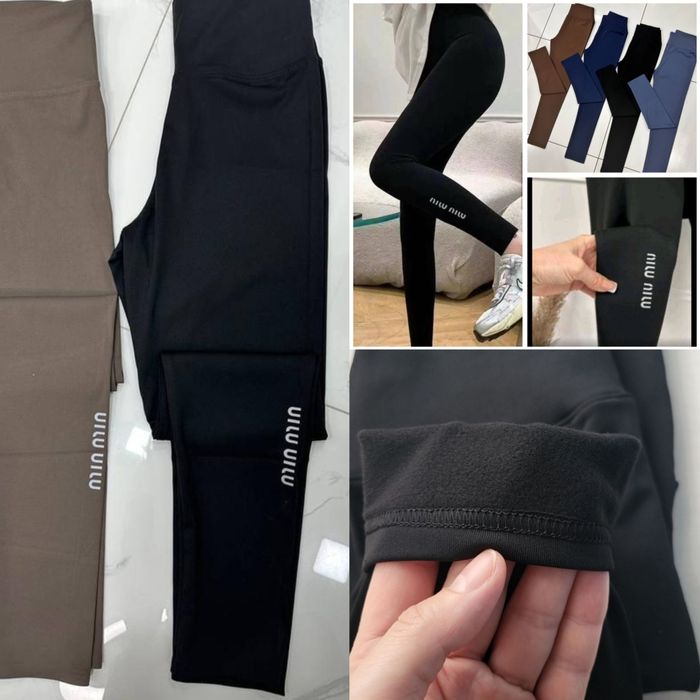 Зимові лосіни MIU MIU, з ефектом утяжки, на флісі, люкс, Туреччинна***