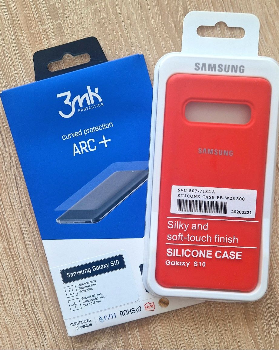 Etui czerwone + folia 3mk Samsung Galaxy S10