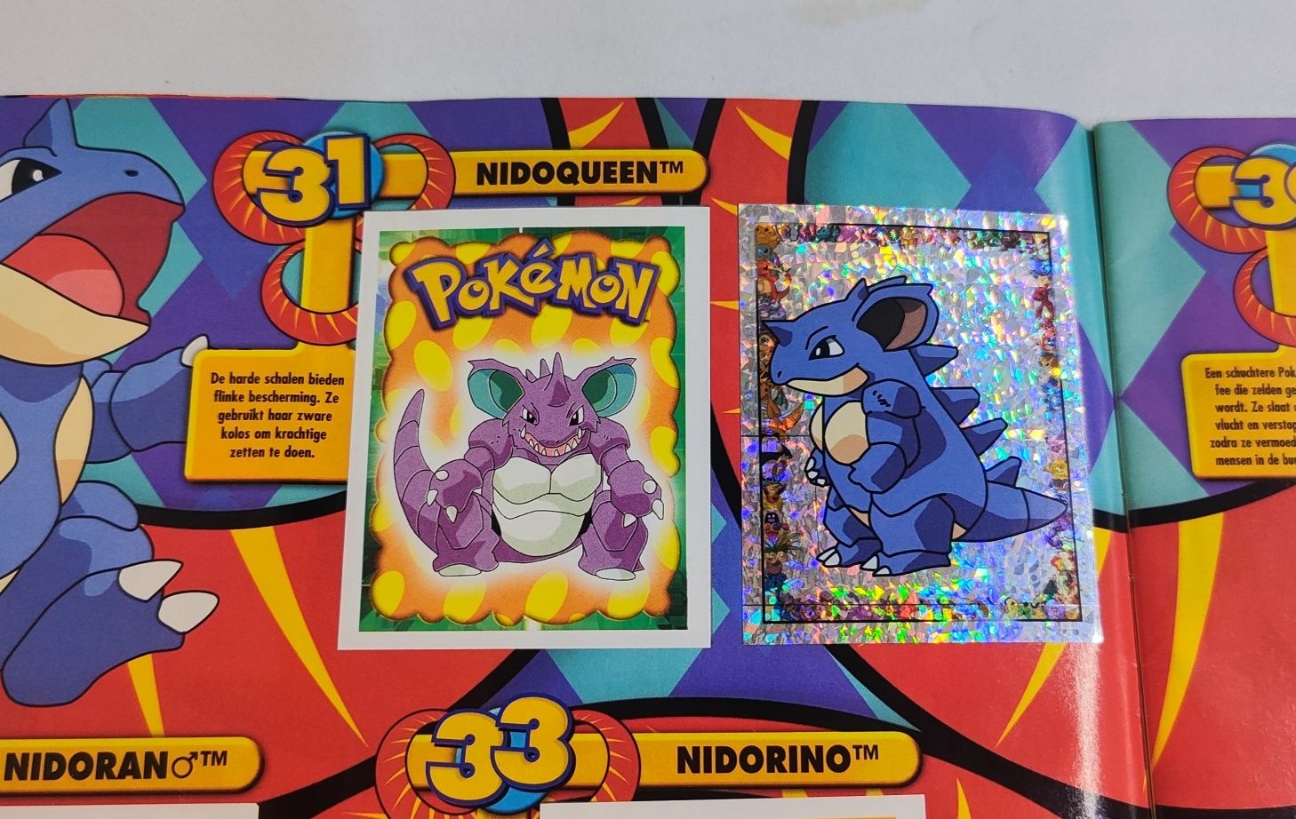 Álbum Pokémon Merlin (1999). Faltam apenas 12 Cromos.