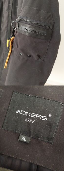 ЧЕРНАЯ Зимняя Куртка Мужская парка пуховик Off-White Adikers 1981