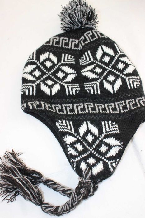 sj2 chłopięca zimowa czapka uszatka z pomponem 3-5 lat 53 cm